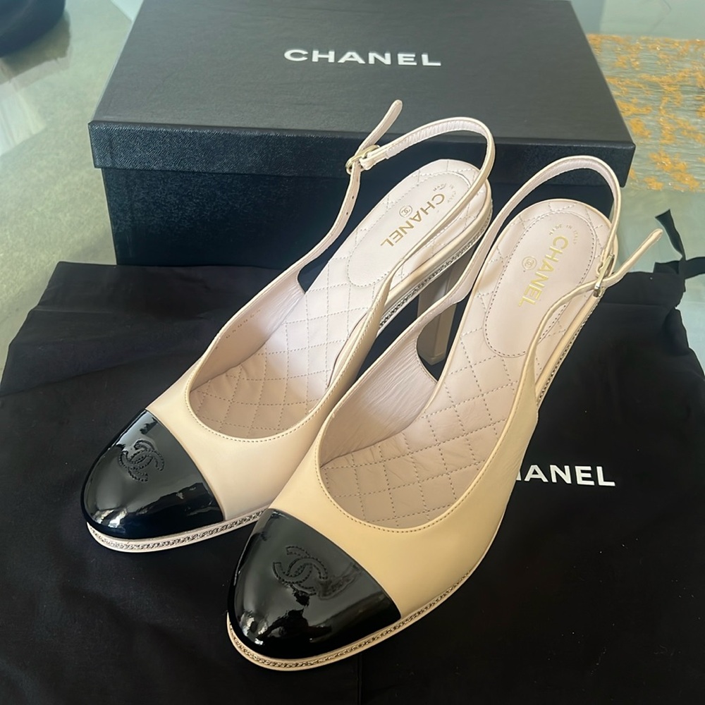 NEW Chanel Light Sling Heels 41
